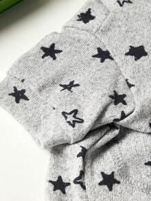 PETSIN 1 件套宠物衣服，舒适猫狗印花五角星灰色家居服连体衣睡衣