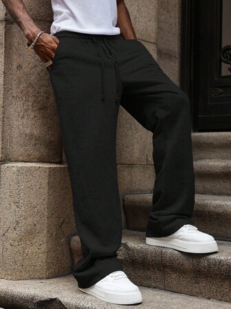 Manfinity Hypemode Men's Flared Pocket Drawstring Waist Casual Sweatpants