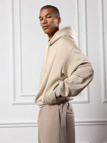 SUMWON Felpa con cappuccio e coulisse, aderente, premium, con tasca centrale, abbigliamento casual, essenziale per l'autunno e l'inverno, streetwear unisex, comfort classico, design minimalista