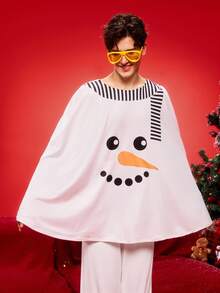 圣诞节可爱雪人情侣/家庭聚会角色扮演外套圣诞老人新奇男士服装