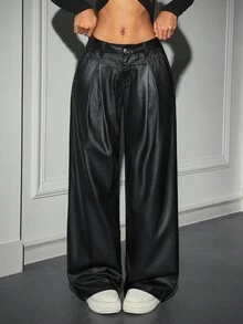 Jeanoix Women Fashion Casual Street Vintage Y2K Pants - Black - View 1