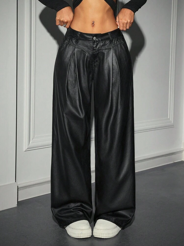 Jeanoix Women Fashion Casual Street Vintage Y2K Pants - Black - View 1