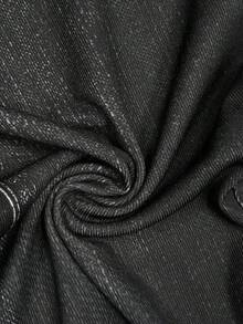 EMERY ROSE Women's Bestselling Denim Effect Print Casual Leggings - Grey - View 7