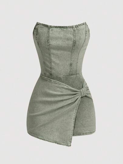 SHEIN MOD 女士时尚牛仔连体裤