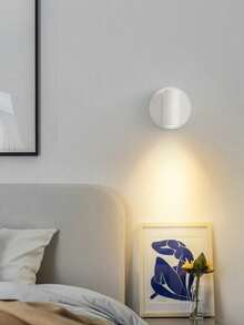 1/2pcs ABS/铝合金材质 遥控无线USB充电 持久耐用（内置18650-2000mAh超大容量电池）壁灯 无级三色触摸调光（带独立开关） 350°旋转 90°倾斜 无线磁吸床头阅读灯，适用于装饰画照明、树照明、展厅装饰