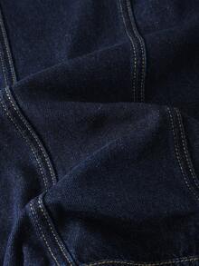 GlowEve Casual Washed Cropped Denim Top, Autumn - Blue - View 6