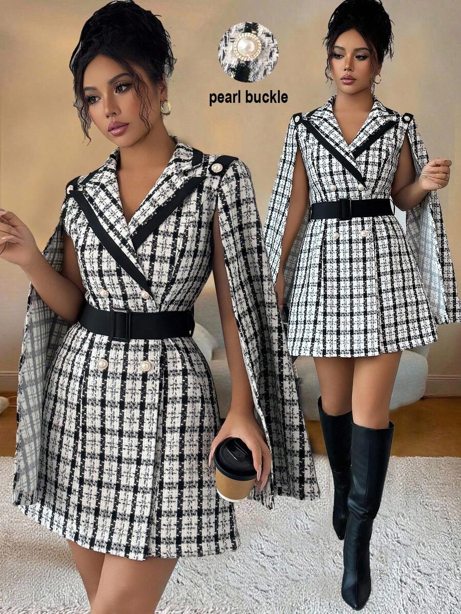 Elenzga Une dame tisse un tweed élégant et stylé pour les déplacements en hiver - Multicolore - Voir 1