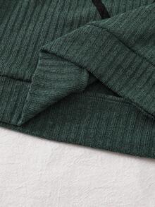 SHEIN Playful Pals 2pcs/Set Baby Girls Autumn New Ribbed Fabric Round Neck Long Sleeve Ruffle Trim Front Heart Print Casual Long Pants Simple Cute Homewear Matching Set - Multicolor - View 10