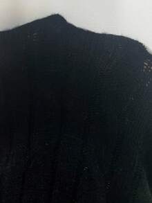 Elamini Casual Versatile Cable Knit Sweater Vest - Black - View 7