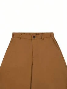 PAVTROS Pantalones holgados de pierna ancha con diseño de parches de metal, cuchillo curvo y estilo nicho para hombres, versátil, otoño