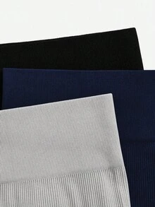 Velisys Velisys 3 Paket Legging Bergaris Tanpa Jahitan untuk Wanita, Celana Yoga Kontrol Perut Pinggang Tinggi Tidak Tembus Pandang untuk Olahraga, Lari, Bersepeda, dan Latihan Santai - MultiWarna - View 6