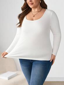 Enliva Melanieangelese Conjunto de 3 camisetas de manga larga de capa base para mujer talla grande de otoño/invierno, camisetas ajustadas de gran elasticidad en negro, gris, blanco, para figura redondeada tipo manzana
