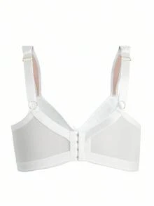 SHEIN 1pc Plus Size Women Leopard Lace Underwire Bra - White - View 4