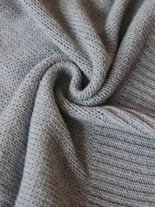 GENKIRA Sweater Kardigan Longgar Kasual Ukuran Besar - Grey - View 7