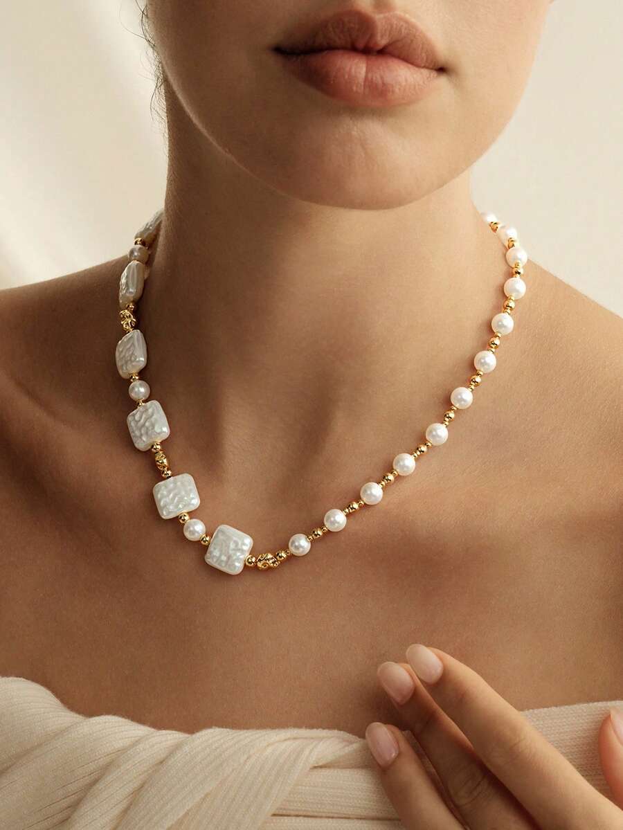 Opalesca Modische Perlenkette, geeignet für den täglichen Gebrauch - Verschiedenfarbig - Übersicht 1