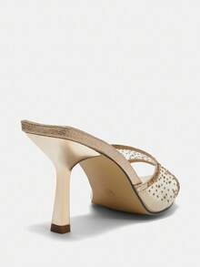 CUCCOO BIZCHIC Gold Shiny Pointy Toe Fashion High Heel Sandals For Women Spring Shoes Spring Break Easter - Gold - View 8