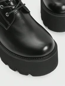 Sugerpunk Damen neue Reitstiefel mit Metallkette, dicker Sohle, Seitlichem Reißverschluss und 8cm hohem Absatz