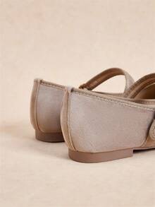 Rosivie 女士时尚杏色编织镂空平底鞋 - 卡其色 - 查看 4