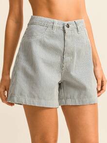 Daynim Women Denim Shorts - White - View 1