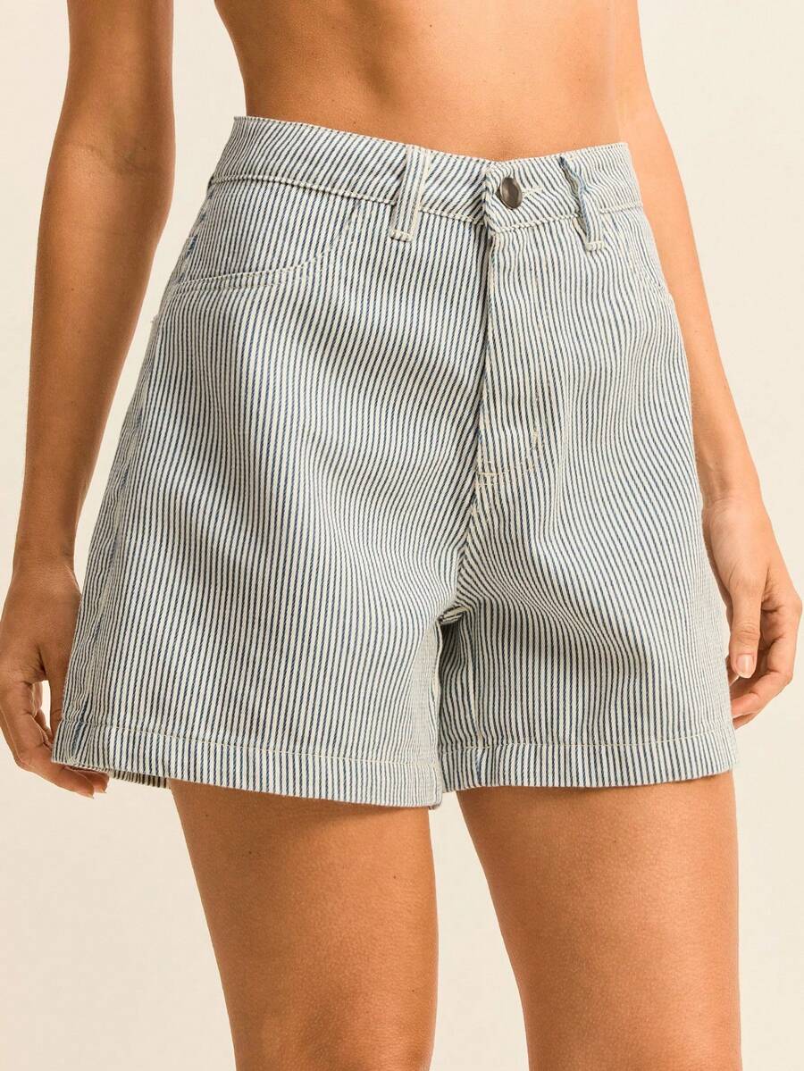 Daynim Women Denim Shorts - White - View 1