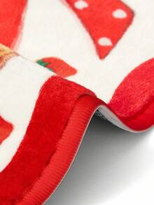 Strawberry Shortcake X SHEIN Thảm nhung dày, chống trượt, mềm mại, in hình nơ và nhân vật hoạt hình, họa tiết dễ thương, thích hợp đặt ở lối vào, phòng tắm, v.v., nhiều kích cỡ khác nhau, là một ý tưởng quà tặng tuyệt vời. - Đỏ - Xem 8