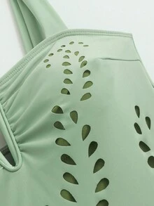 Swim Oasis V-Neck Sleeveless Women Swimsuit & Long Skirt Set - Blue - View 5