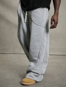 Manfinity EMRG Men's Street-Style Popular INS Matching Casual Everyday Wear, Boyfriend/Husband Gift, Anniversary Gift, Fashionable Street-Style Curved Knife Sweatpants