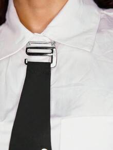 SHEIN ICON 女士领带 - 黑色 - 查看 4