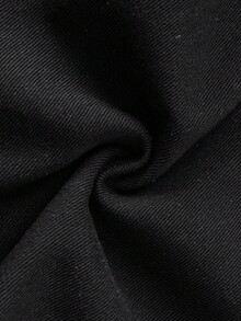 Teen Boy Fashion Casual Y2k Vintage Cool Street Red And Black Checkered Christmas Elements Hooded And Patchwork Design Featuring Streetwear Mix Of Pockets And Black Denim Loose Long-Sleeved Denim Jacket For Teen Boy Clothes Teen Boy Dailywear And Teen Boy Winter And Fall Rave Outfits Festival And Outfits Streetwear Clothes Teen Boys Collard Jackets - Black - View 7