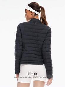 GLOWMODE DreamLyx Chill Soft Smooth Warm Lightweight Sweat-Wicking Water-Repellent Slim-Fit Down-Proof Puffer Jacket Autumn Winter Outdoor Daily Casual - Black - View 5