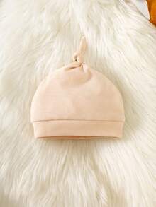 SHEIN 0-9个月新生儿男女宝宝可爱卡其色撞色长袖连体衣，圣诞小鹿刺绣连体衣+帽子套装，休闲、舒适、时尚、简约、实用、多功能、柔软面料，适合秋冬季、圣诞节及日常穿着。 - 彩色 - 查看 5