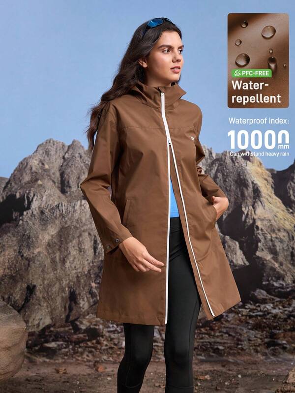 In My Nature Women's Outdoor Solid Color Hooded Windbreaker Jacket Hiking Jacket Women Women Outdoor Clothes Wind Cheater Women Women Rain  Waterproof Jacket Adjustable  Cuffs Multiple Secure Pockets