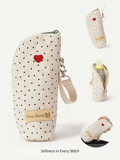 Cozy Pixies 1 Piece Oxford Cloth Milk Bottle Bag, Convenient For Going Out, Temperature-Keeping, Portable Baby Milk Bottle Bag, Insulated, Can Be Hand-Held Or On A Stroller, Mini Mother And Baby Insulated Milk Bottle Bag