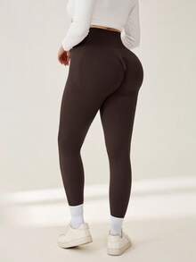 Auralis Athleisure Plus Size Winter Women Solid Wideband Waist Winter Sports Leggings, Yoga, Sweatpants, Winter Women's Joggers, Winter Sportswear For Women - Brown - View 2