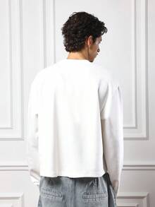 SUMWON Pull classique à manches longues, col rond, indispensable pour l'hiver. Coupe régulière, décontracté premium, basique essentiel pour l'automne - Blanc - Voir 2