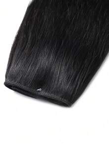 V-Shaped One-Piece Clip In Human Hair Extensions With 5 Clips Natural Black Straight Clip In Hair Weft Volume-Enhancing Easy Installation Hair Extensions For Women - Natural Black - View 6