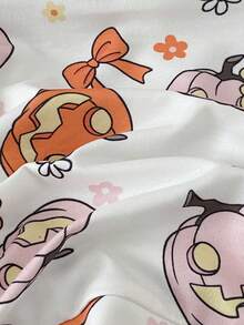 SHEIN Infant/Baby Girl Oversized Pumpkin Print Funny Stylish Cute Halloween Sweatshirt, 6 Months - 3 Years Fall Winter