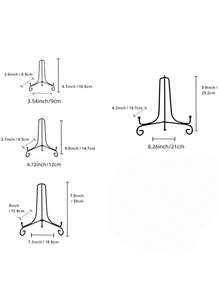 1Pc Bracket Base Iron Solid European Display Sample Round Plate Bracket Disk Bracket Cd Clock Craft Bracket Bookshelf Photo Base Bowl Photo Frame Black Iron Plate Rack Display Stand Easel - Multicolor - View 10
