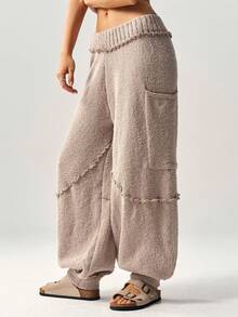 Bohemela 大码纯色休闲松紧腰运动裤，适合秋冬季