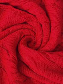 EMERY ROSE Plus Size Women Red & White Striped Knit Sweater, Casual Pullover Sweater Suitable For Christmas, Halloween, Back To School Season, Autumn/Winter