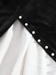 GlowEve CURVE Gonna da donna di taglia grande elegante e alla moda con decorazione a blocchi di colore e perline a bolle - nero - Visualizzare 4