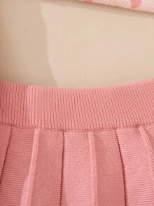 Souflis Souflis 少女波点图案3D蝴蝶结针织毛衣套装 - 粉色 - 查看 10