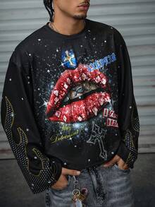 AXEPEAK 男士时尚休闲街头风长袖T恤，秋季款 - 彩色 - 查看 1