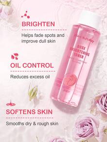 Rose Brightening Toner, Rose, befeuchten und aufhellen, minimieren das Aussehen der Poren, und sanft peelt die Haut, gute Wahl für Hochzeit, Urlaub, Strand, Reisen EssentialsEaster Geschenke, geeignet für Sommer Hautpflege - Pink - Übersicht 3