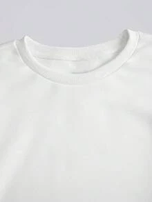 EMERY ROSE Süßer Hund Denim-Muster Damen Große Größen Lässig Sweatshirt - Weiss - Übersicht 3