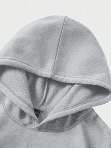 Manfinity Homme 宽松男士字母印花保暖连帽衫和运动裤两件套，秋季服装，冬季男士连帽衫和运动裤套装 - 灰色 - 查看 6