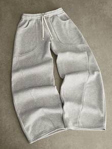 Manfinity EMRG Men's Street-Style Popular INS Matching Casual Everyday Wear, Boyfriend/Husband Gift, Anniversary Gift, Fashionable Street-Style Curved Knife Sweatpants