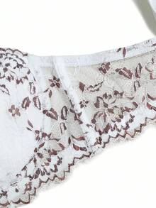 SHEIN 1 件大码女士蕾丝无肩带文胸，带钢圈，时尚，提升 - 彩色 - 查看 10