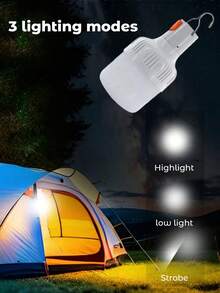 Teckwe Bóng đèn LED ngoài trời có thể sạc lại qua USB, bóng đèn khẩn cấp di động có móc treo dùng cho cắm trại, chợ đêm, tiệc Halloween khi mất điện gia đình - trắng - Xem 2