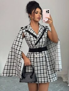 Elenzga Une dame tisse un tweed élégant et stylé pour les déplacements en hiver - Multicolore - Voir 6